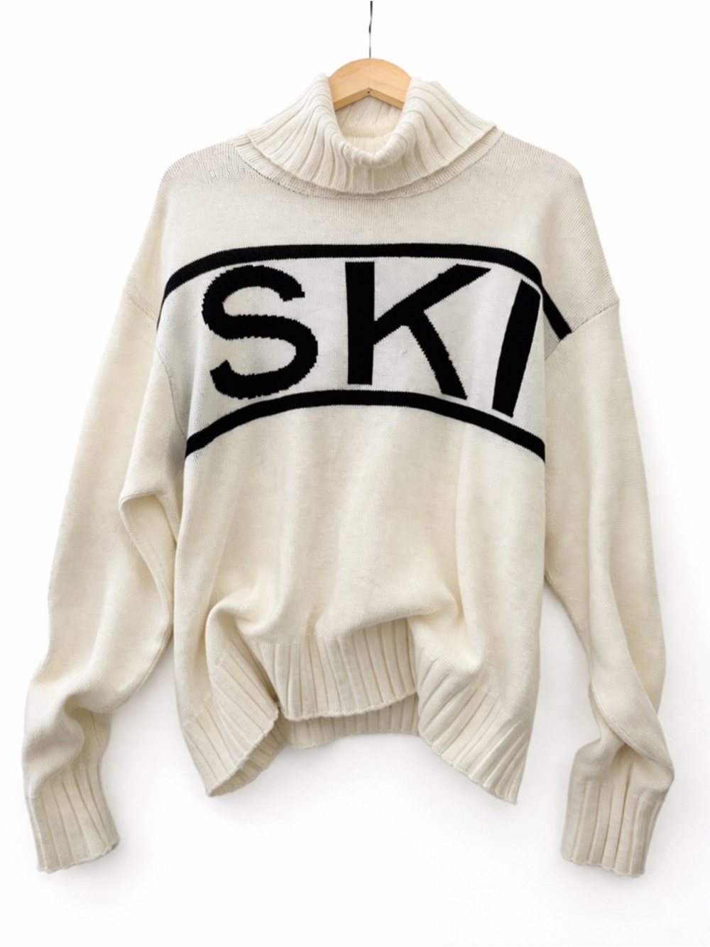 Elan SKI Ivory Knit Turtleneck Sweater Size M | Cozy Après Ski Pullover